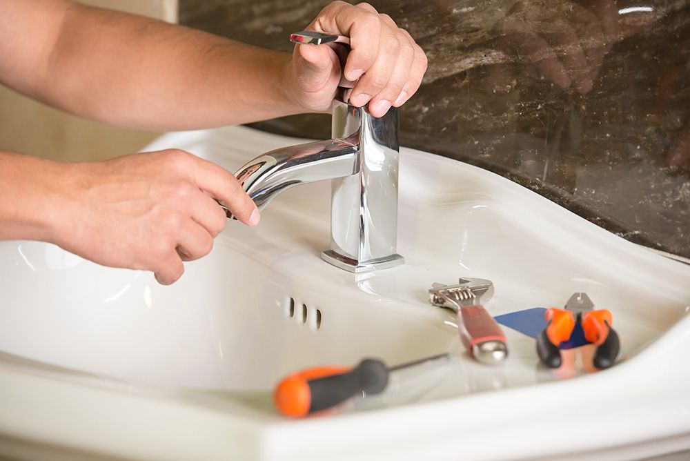 A tap being installed