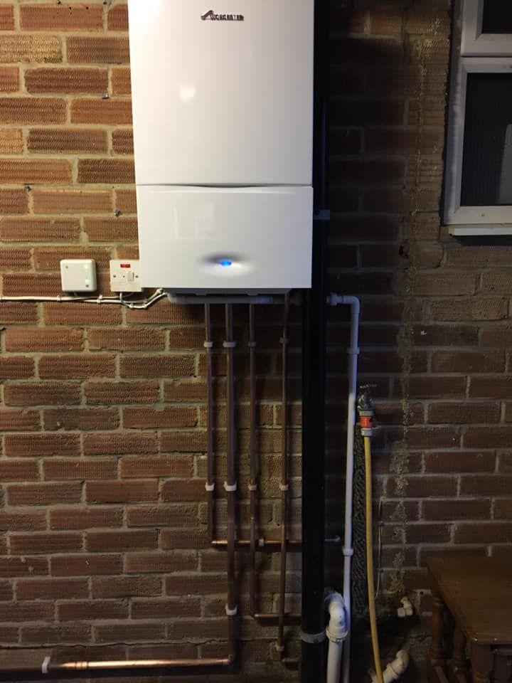 A new, modern white boiler